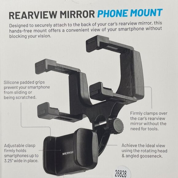 Merkury Car Rearview Mirror Phone Mount - Picture 3 of 6